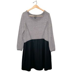 Lane Bryant Womens Grey Sparkle Knit Sweater Mini Dress Plus Size 14/16